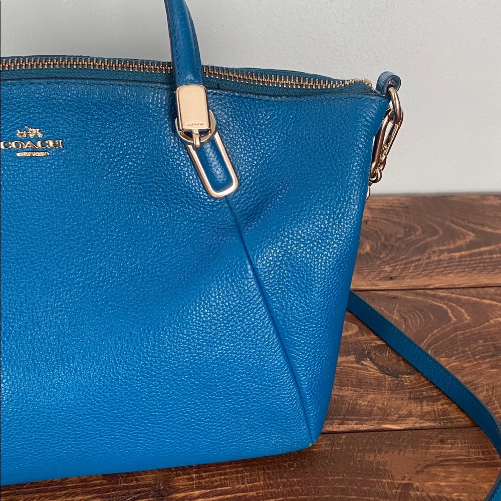 Coach Blue Leather Satchel Bag - Picture 4 of 16